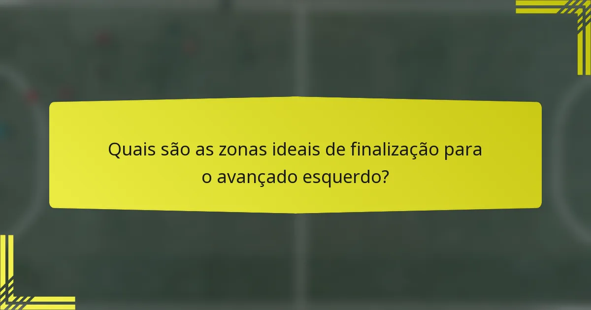 Quais são as zonas ideais de finalização para o avançado esquerdo?